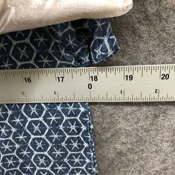 Cloth & Stone Chambray Shift Dress XS V-Neck Printed Blue Lyocell Short Sleeve - Picture 8 of 10